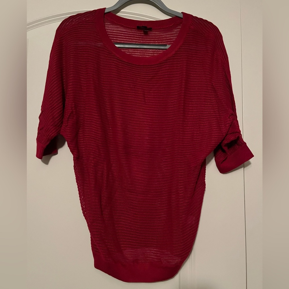Express Red mesh short sleeve top, size Small